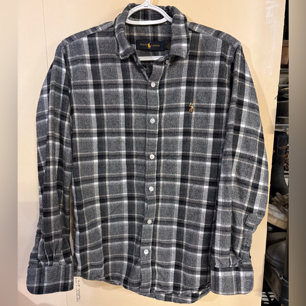 Ralph Lauren Women’s Gray Plaid Button Down Shirt